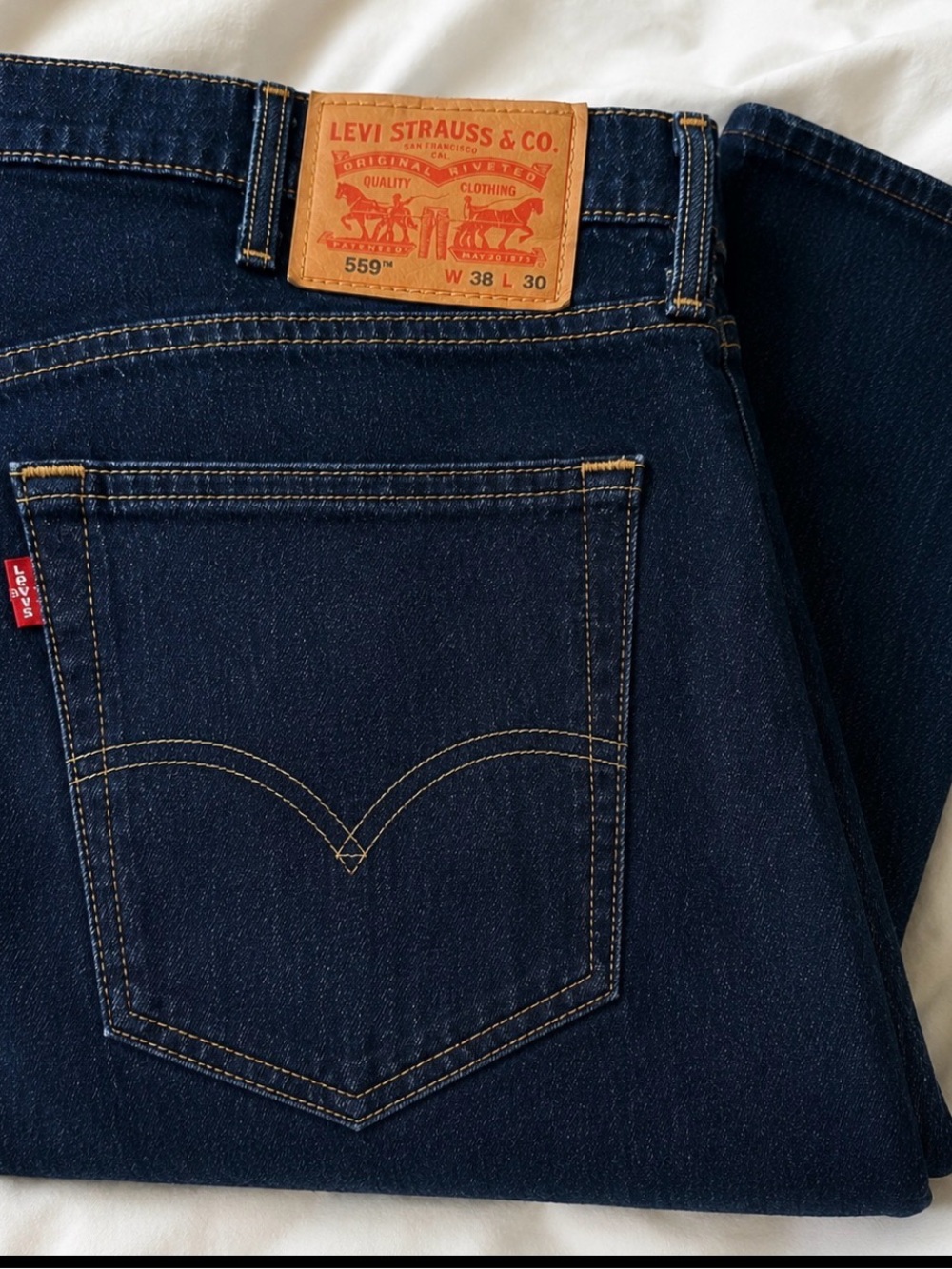 Levi’s 559 Relaxed Straight Jeans Men’s 38x30 Dark Wash Denim